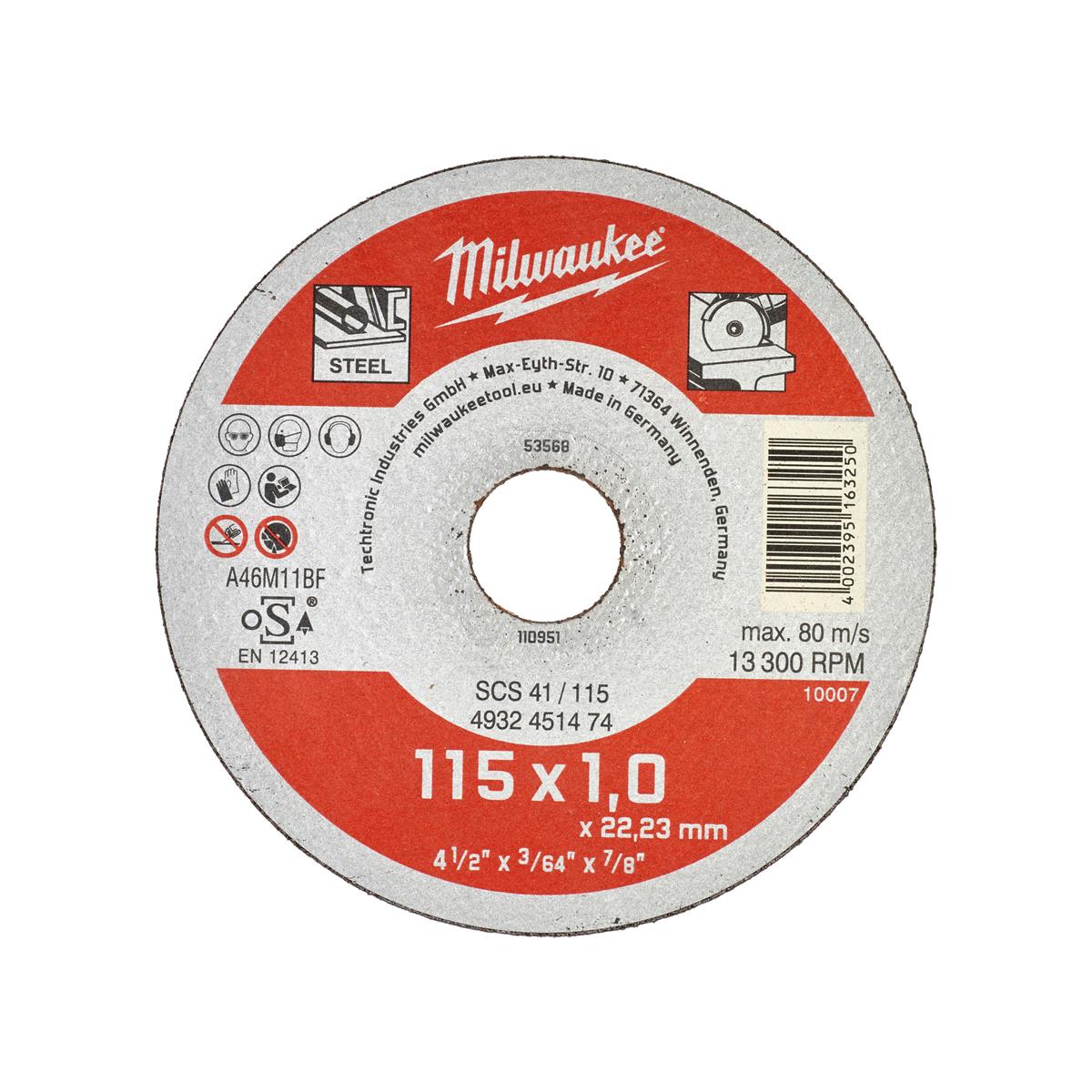 Disque à tronçonner le métal Milwaukee 4932451474