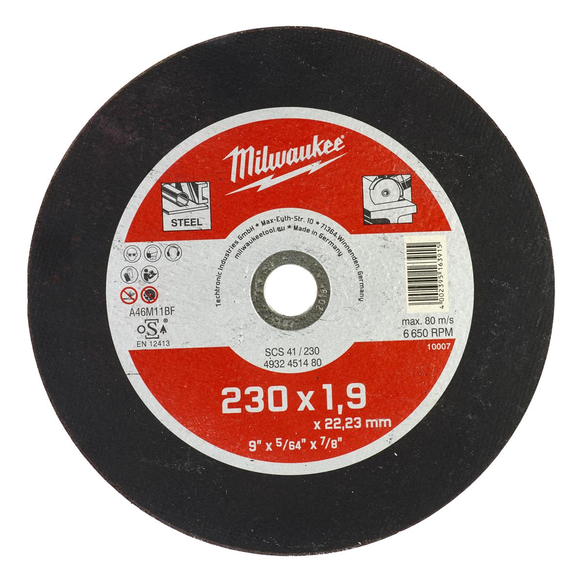 Disque à tronçonner le métal Milwaukee 4932451480