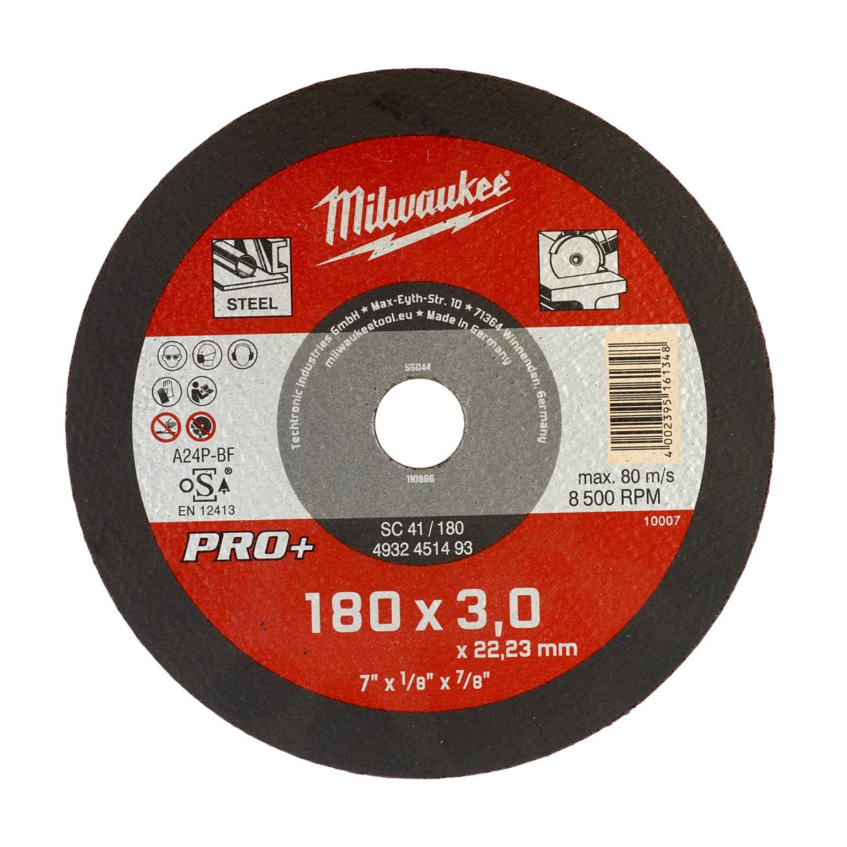 Disque à tronçonner les métaux Milwaukee PRO+ 4932451493
