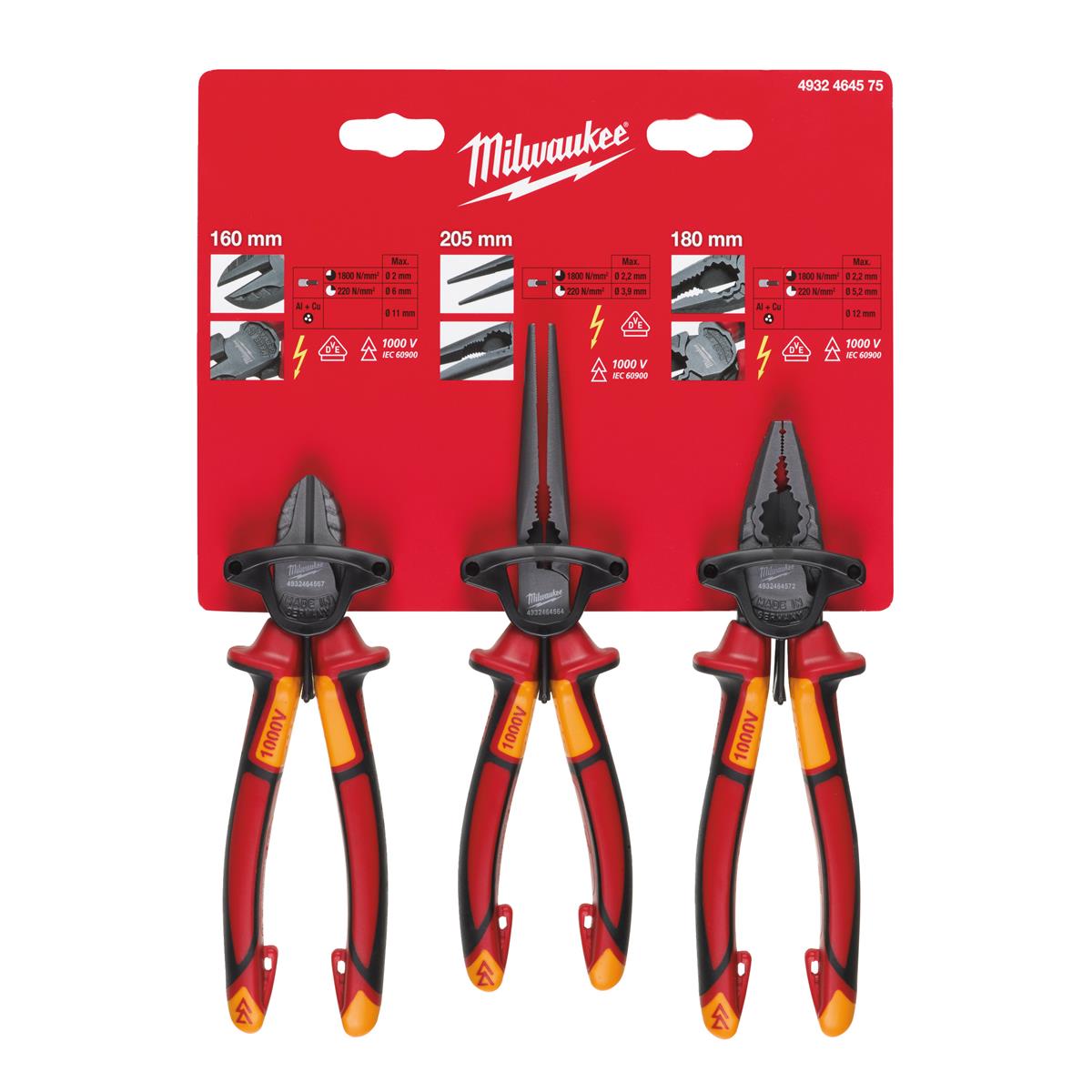 Milwaukee Zangen-Set VDE 3 Stk. 4932464575