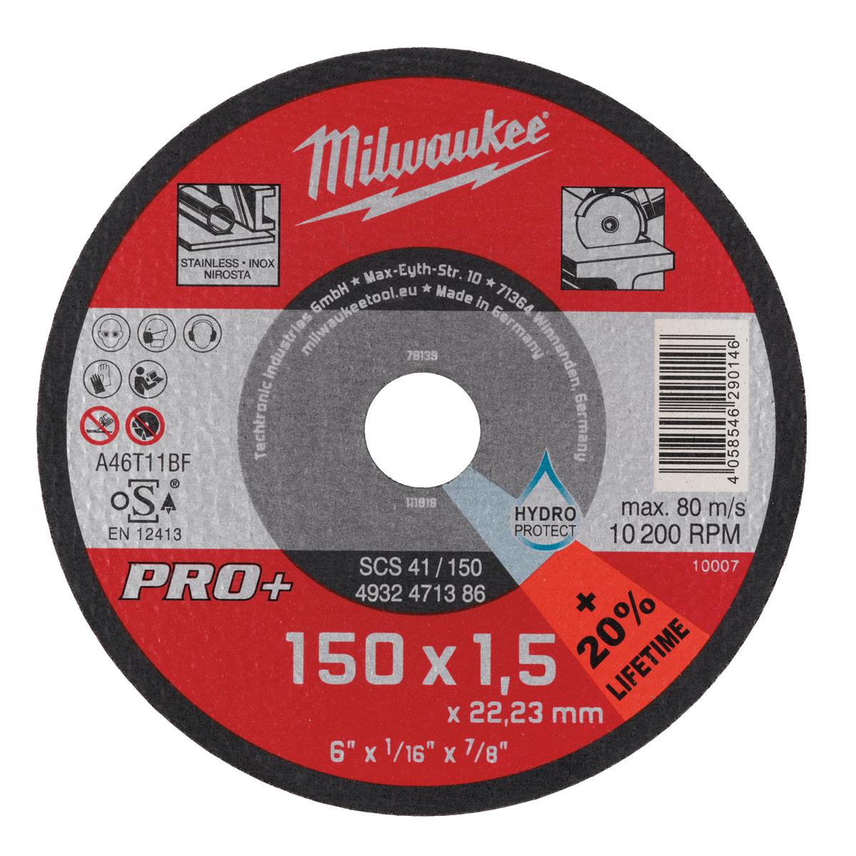 Disque à tronçonner le métal Milwaukee PRO+ 4932471386