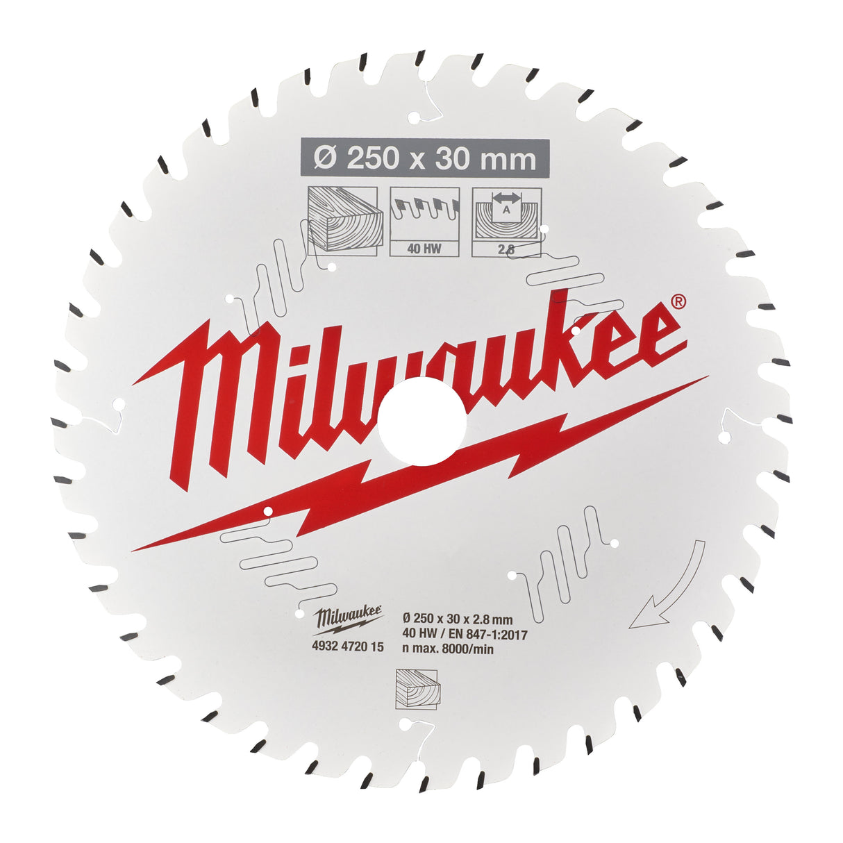 Milwaukee Kreissägeblatt 4932472015 roteswerkzeug