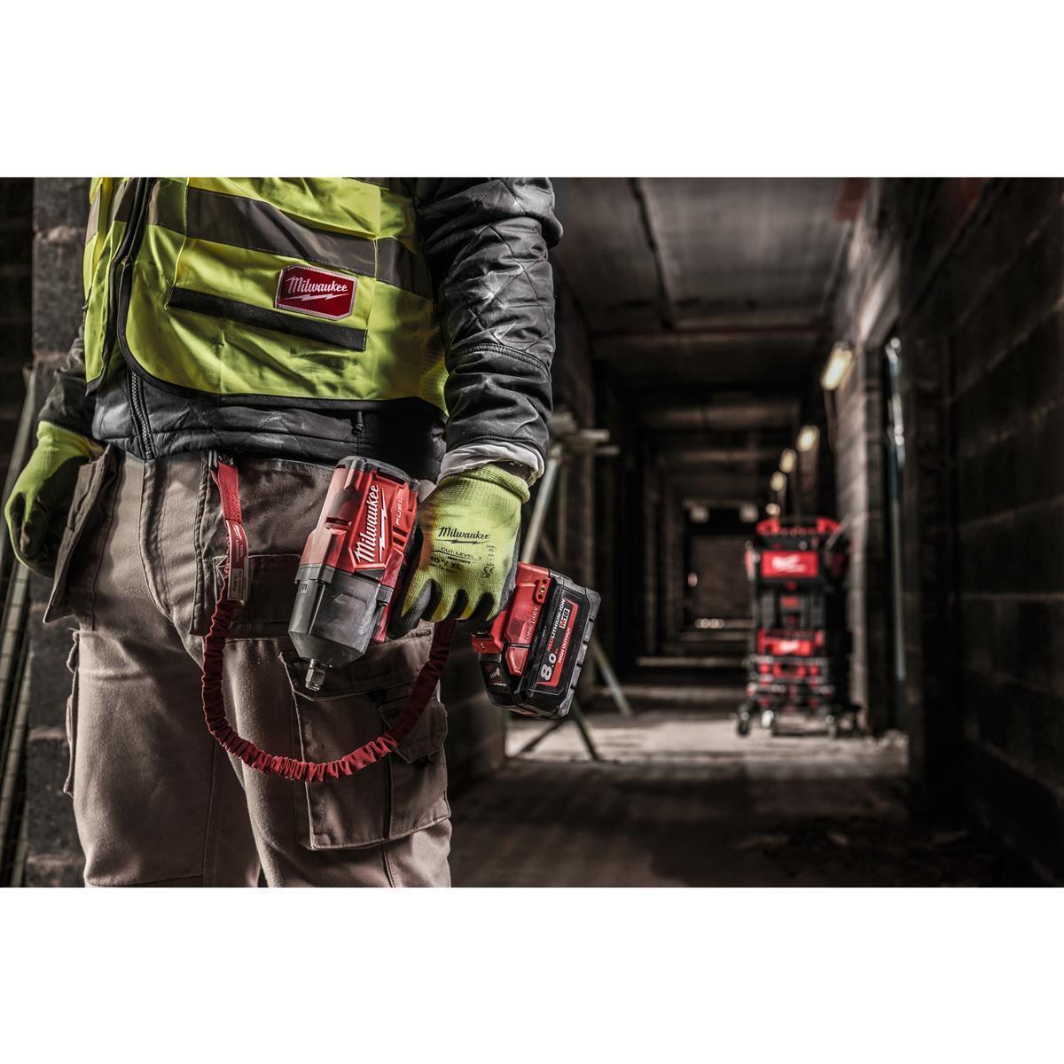 Gants de protection contre les coupures Milwaukee noirs 7/S HI-VIS