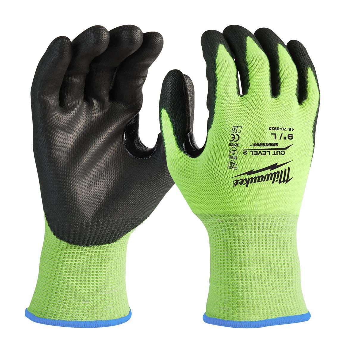 Gants de protection contre les coupures Milwaukee bleu 8 / M HI-VIS