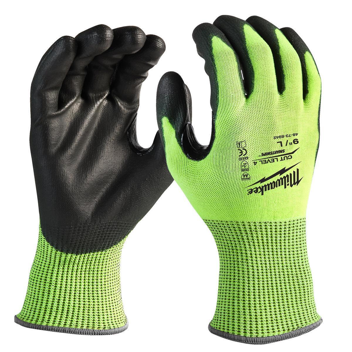 Milwaukee Cut Resistant Gloves Gray 9 / L HI-VIS