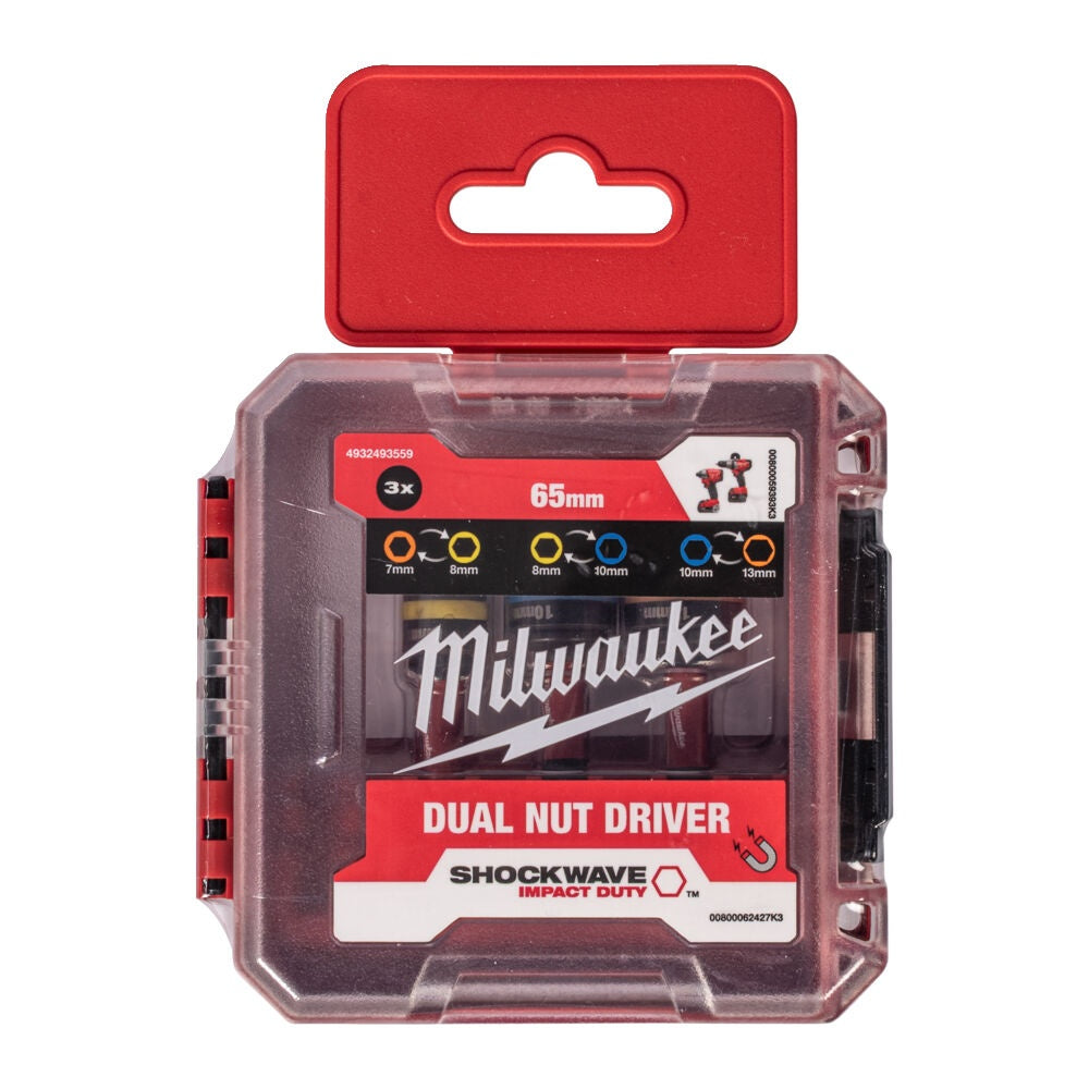 Milwaukee Dual-Size Steckschlüsselset SHOCKWAVE 3-tlg. 4932493559
