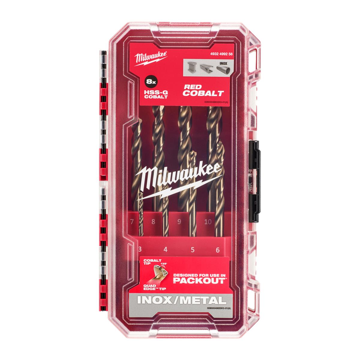 Milwaukee Metallbohrer-Set HSS-G Co Metallbohrerkass. Cobalt 8-tlg. 4932499256