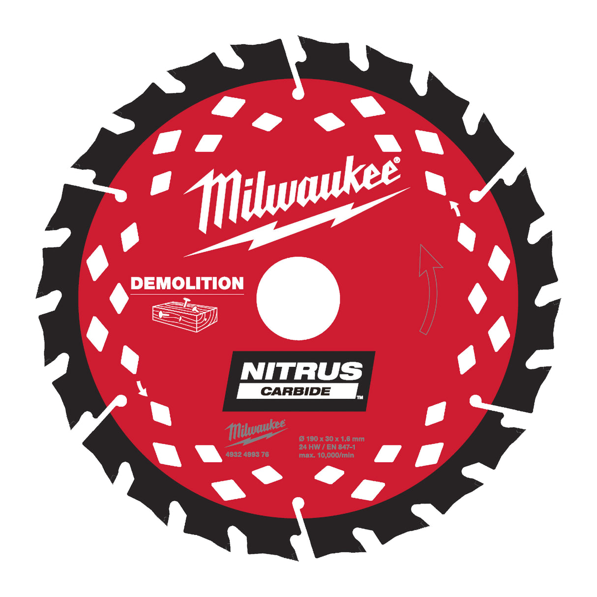 Milwaukee Kreissägeblatt 190/30mm Z24 1,8 mmNitrus 4932499376