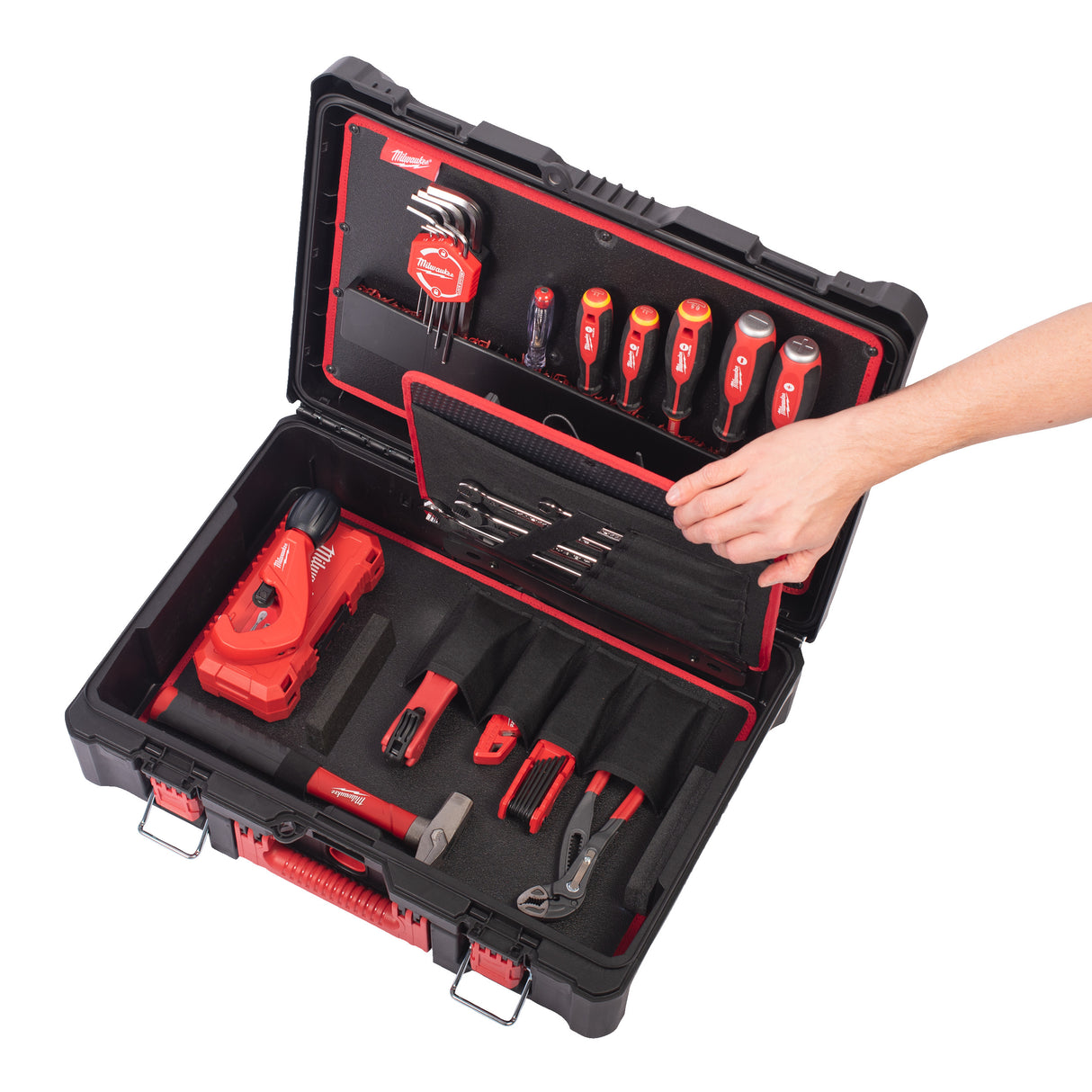 Milwaukee Installateur Handwerkzeug-Koffer Installations PACKOUT Koffer 74-tlg. 4932499467