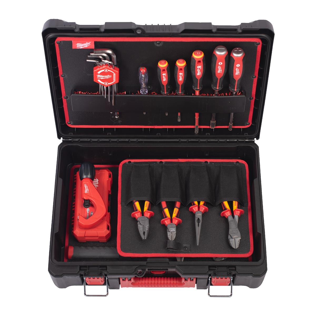 Milwaukee Installateur Handwerkzeug-Koffer Installations PACKOUT Koffer 74-tlg. 4932499467