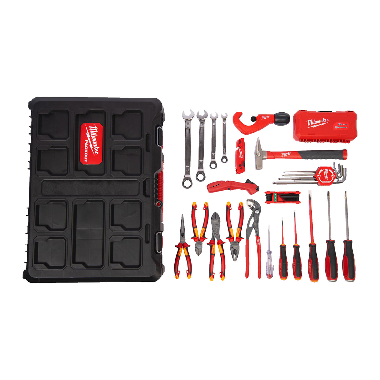 Milwaukee Installateur Handwerkzeug-Koffer Installations PACKOUT Koffer 74-tlg. 4932499467