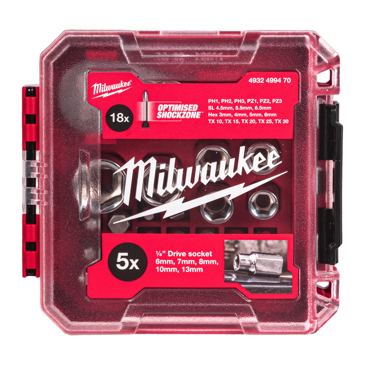 Milwaukee Ratschensatz 1/4 Zoll 1/4" Ratschen- Steckschl. Bits- Set (25) 4932499470