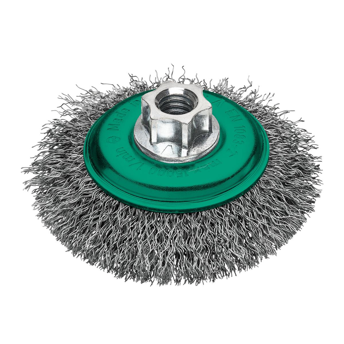 Milwaukee Kegelbürste gewellt M14 gez. INOX 100x10x0,35mm 4932501749