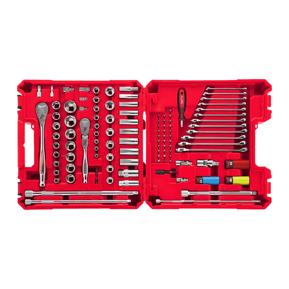 Milwaukee Ratschen-, Steckschlüssel- und Maulschlüssel-Set 108-tlg. 4932501845