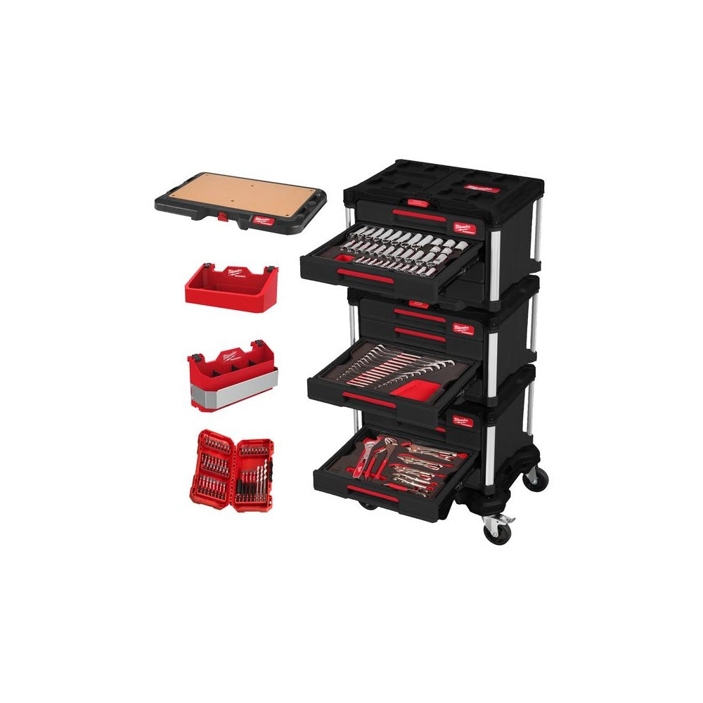Milwaukee Werkstattwagen PACKOUT 382-tlg. 4932501863