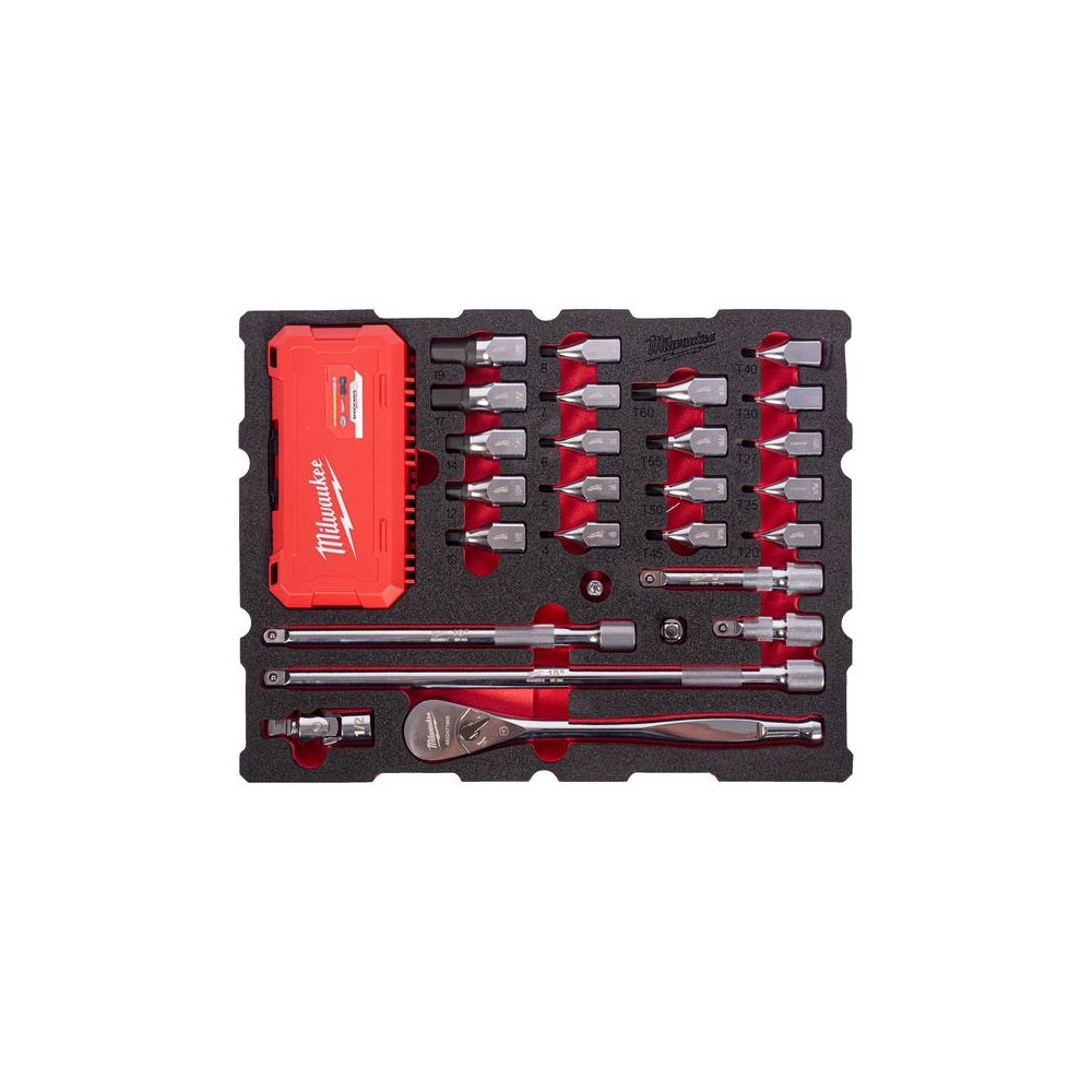 Milwaukee Einlage für Werkzeugkoffer PACKOUT 67-tlg. Aufnahme 1/2 Zoll 4932501870