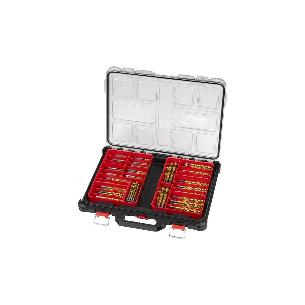 Milwaukee Spiralbohrer-Koffer HSS-G RED HEX Titan 220-tlg. Aufnahme 1/4 Zoll 4932502132