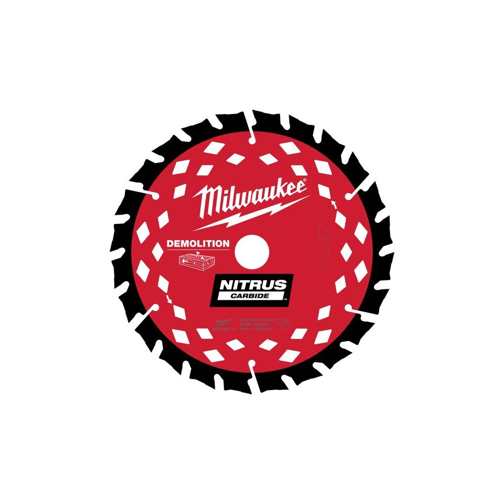 Milwaukee Kreissägeblatt für Handkreissägen Ø 20 mm Ø 165 mm 24 Zähne 4932502172