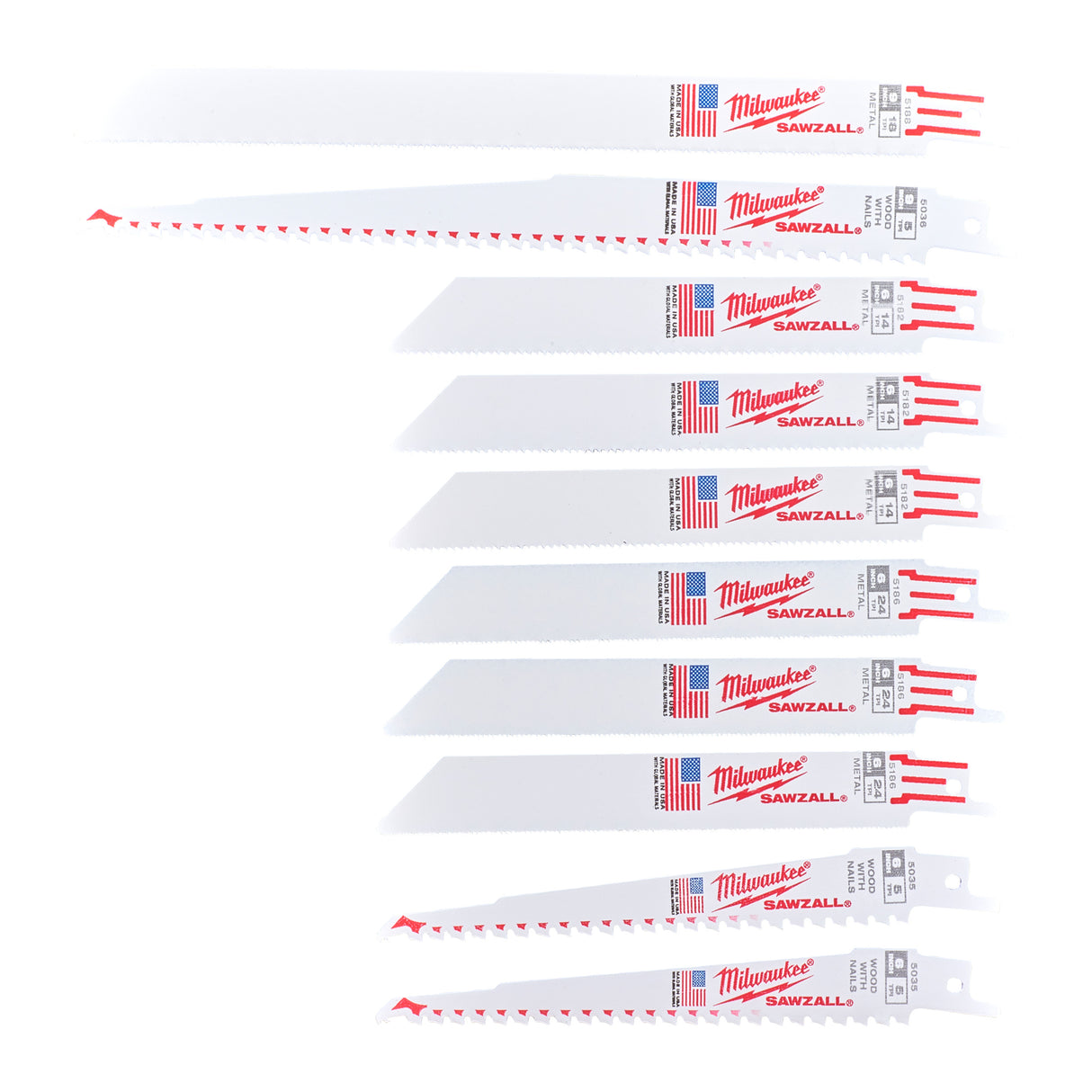 Milwaukee Säbelsägeblatt-Set 10-tlg 49472211