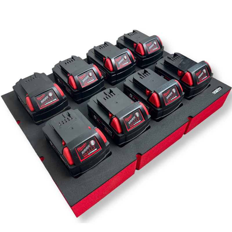 SCHWÄBLE® foam insert foam insert for Milwaukee batteries 8x 18V 5Ah