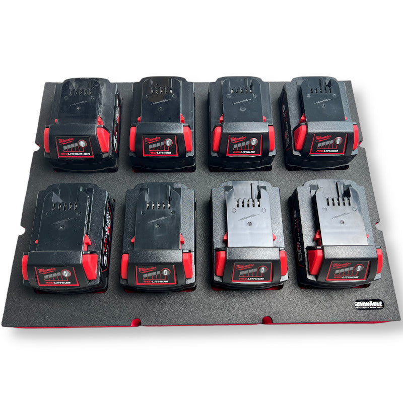 SCHWÄBLE® foam insert foam insert for Milwaukee batteries 8x 18V 5Ah