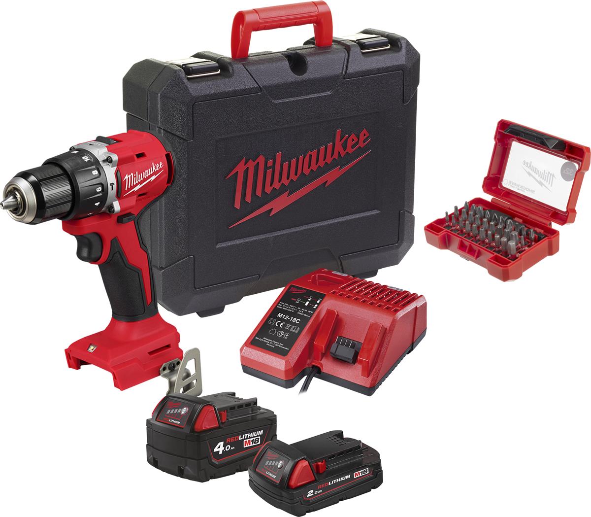 Milwaukee Cordless Impact Drill M18BLPDRC-422C 4933492825