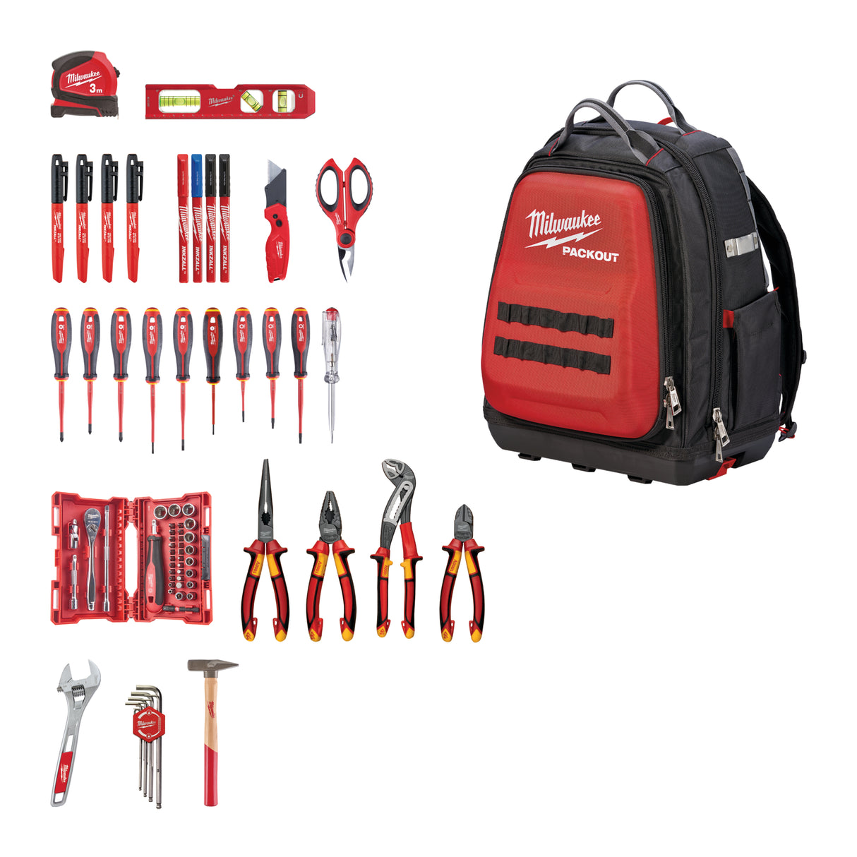 Milwaukee PACKOUT Elektriker Set PACKOUT Elektriker Set 4932498407 roteswerkzeug