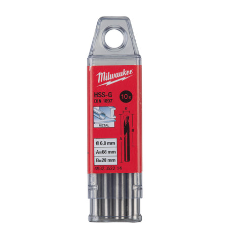 Milwaukee Metallbohrer HSS-G 6.0x28mm 4932352214 roteswerkzeug