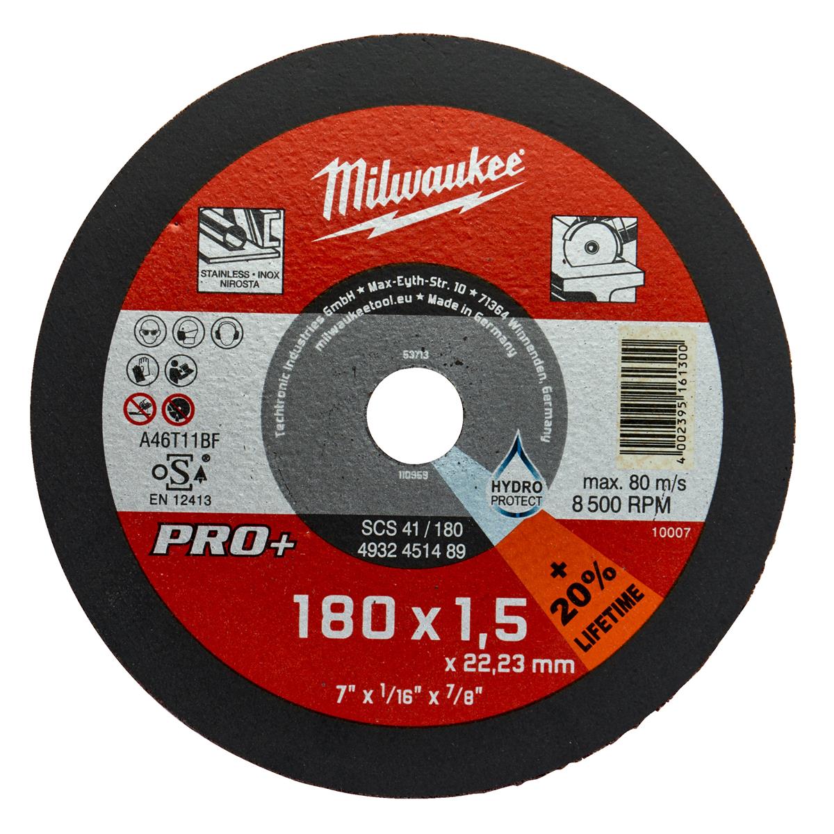 Disque à tronçonner les métaux Milwaukee PRO+ 4932451489