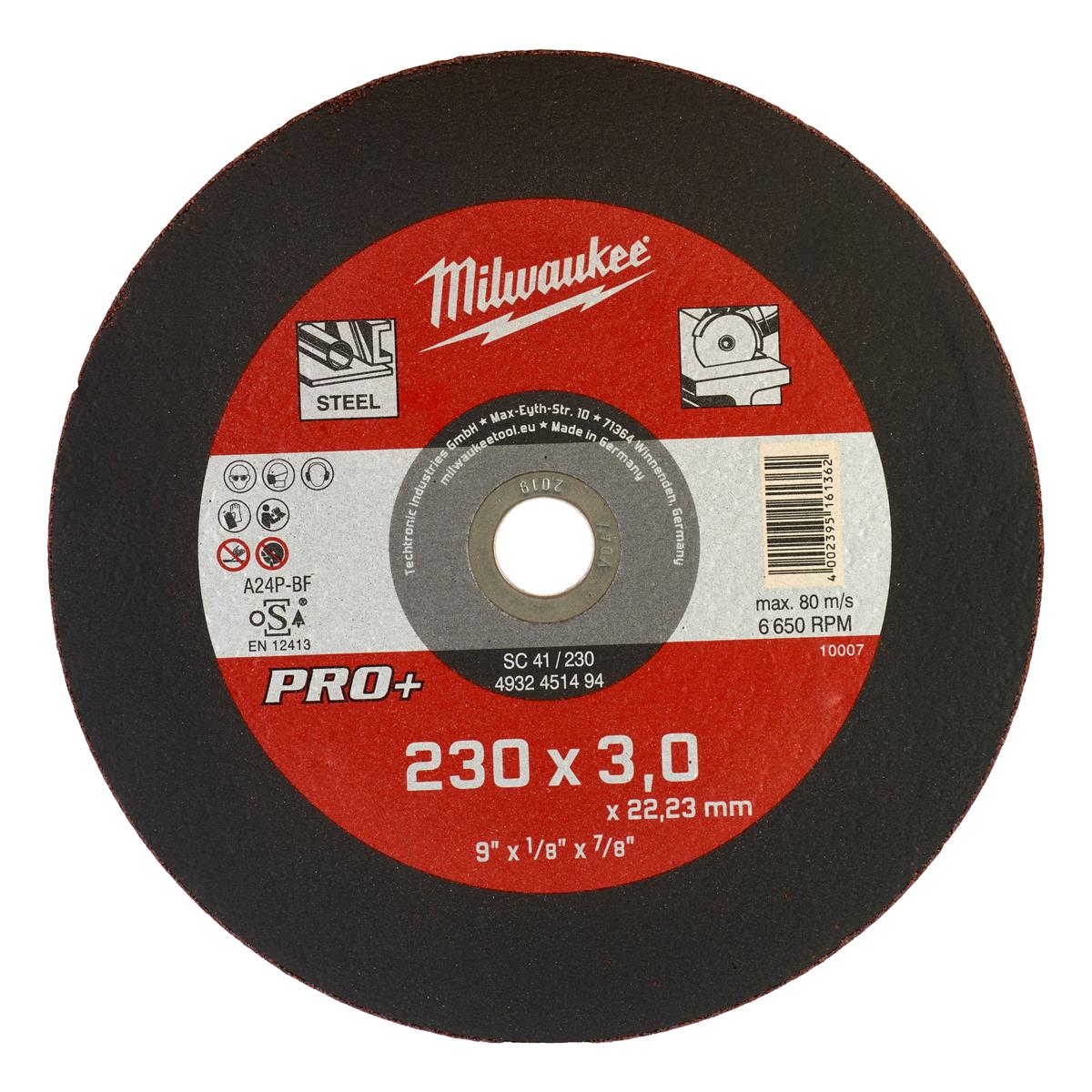 Disque à tronçonner les métaux Milwaukee PRO+ 4932451494