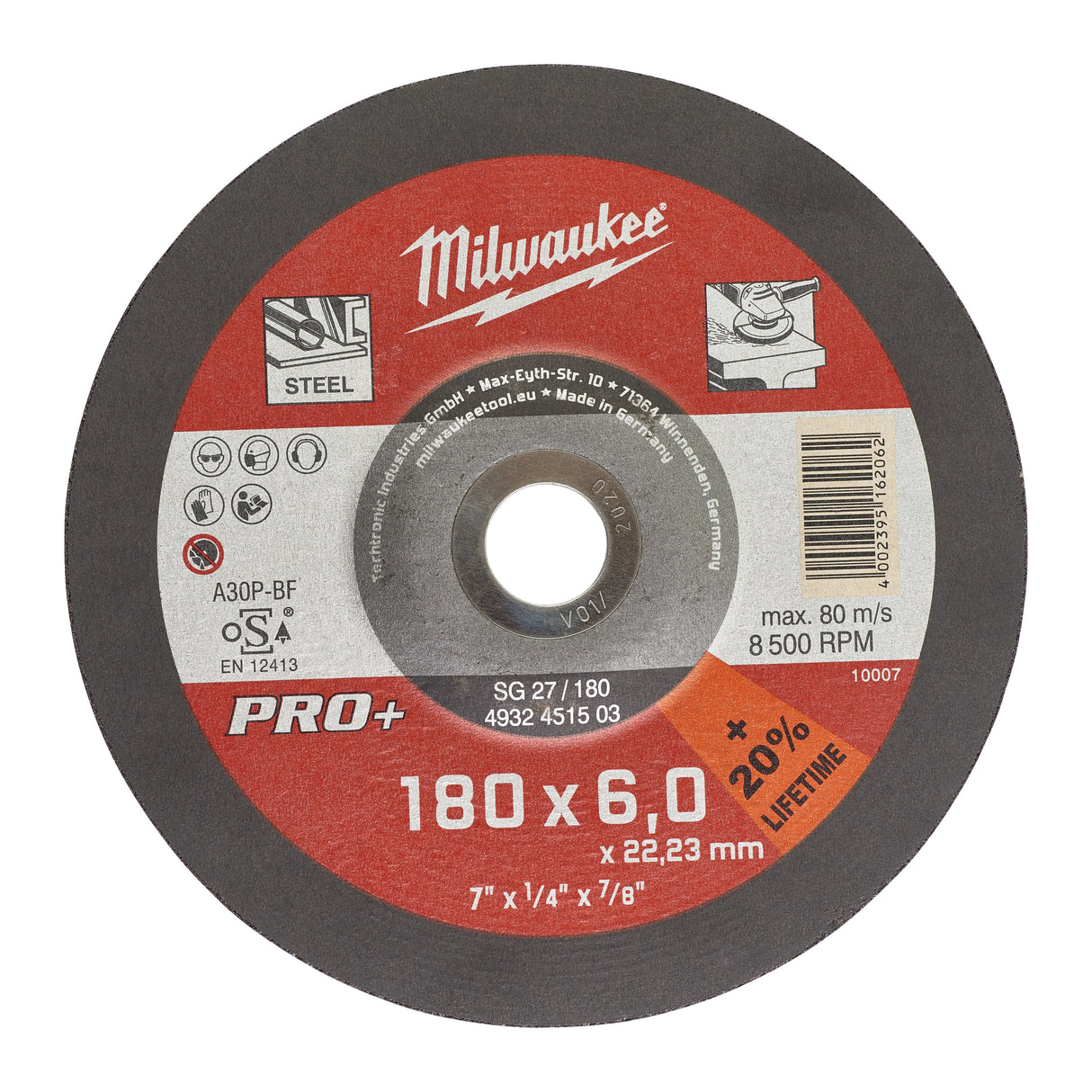 Milwaukee Schruppscheibe PRO+ SG27 4932451503 roteswerkzeug