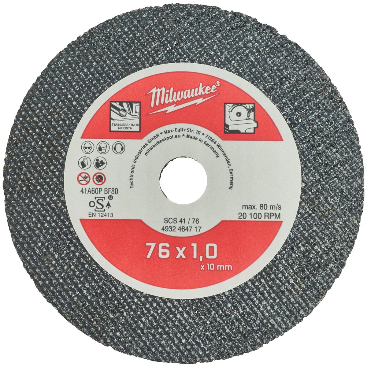 Disque à tronçonner le métal Milwaukee 4932464717