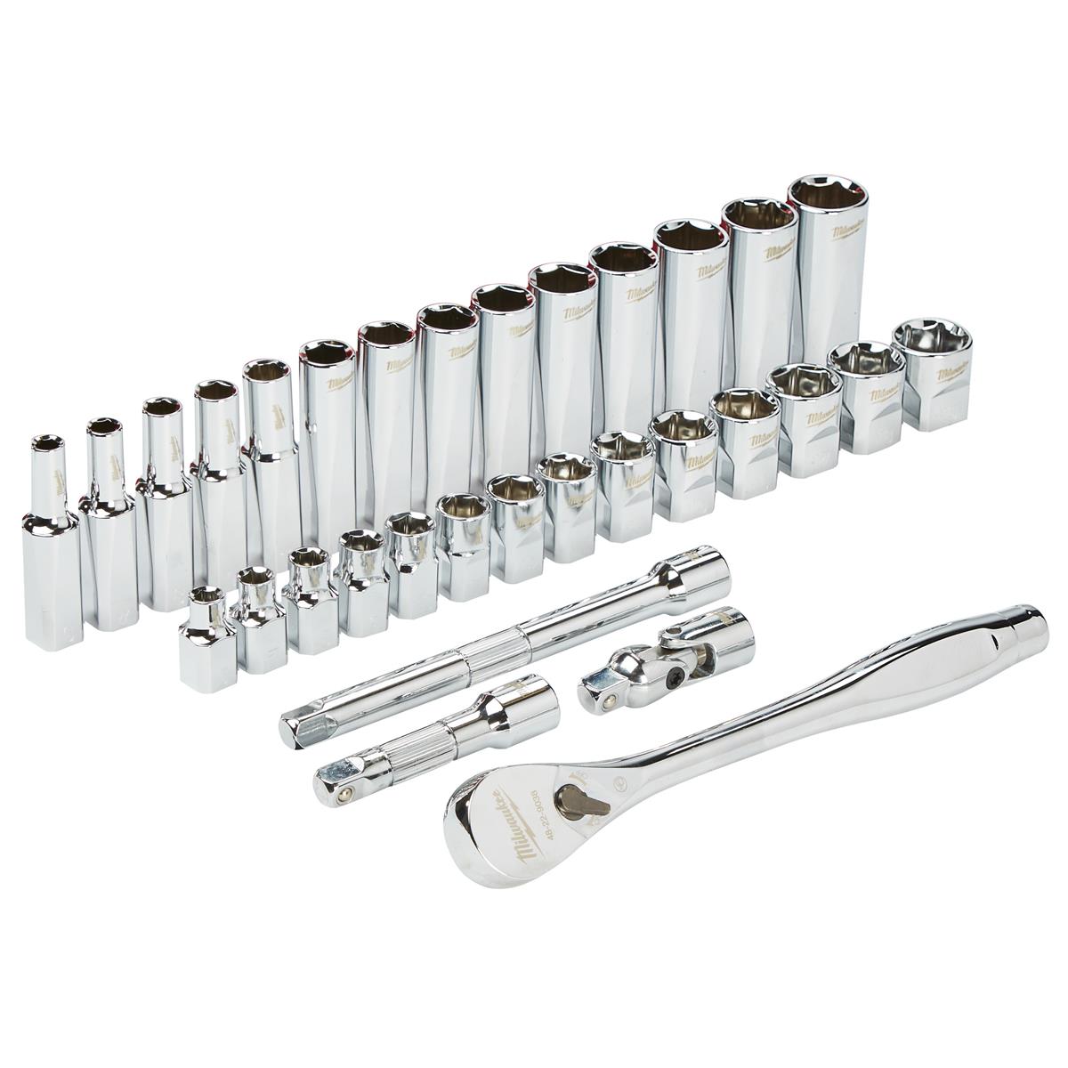 Milwaukee ratchet and socket wrench set 4932464945