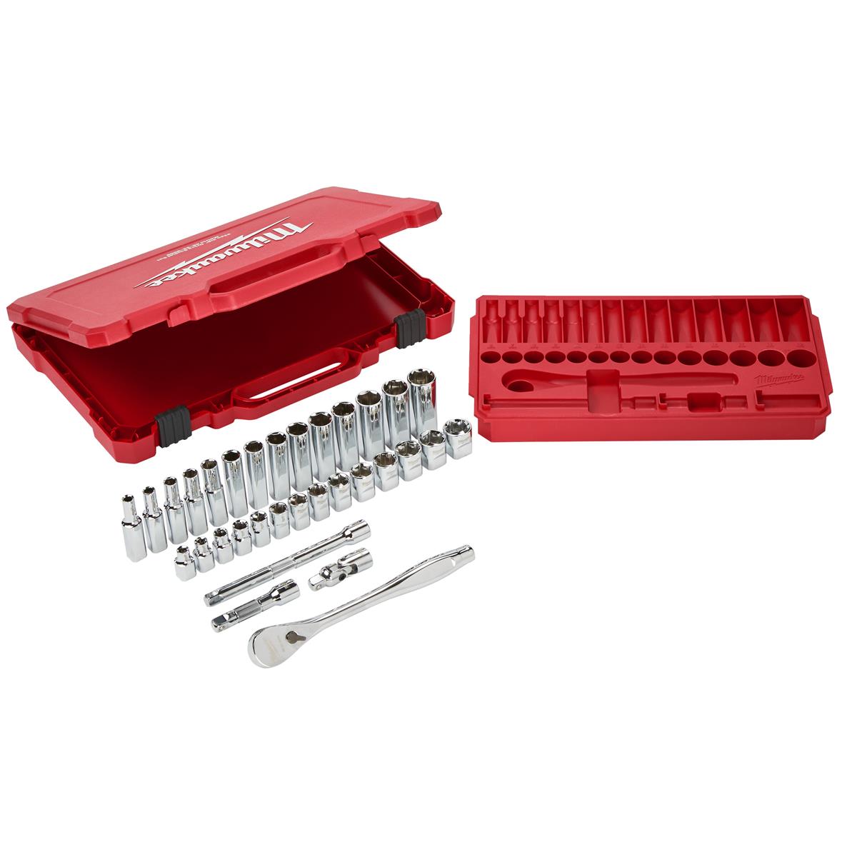 Milwaukee ratchet and socket wrench set 4932464945