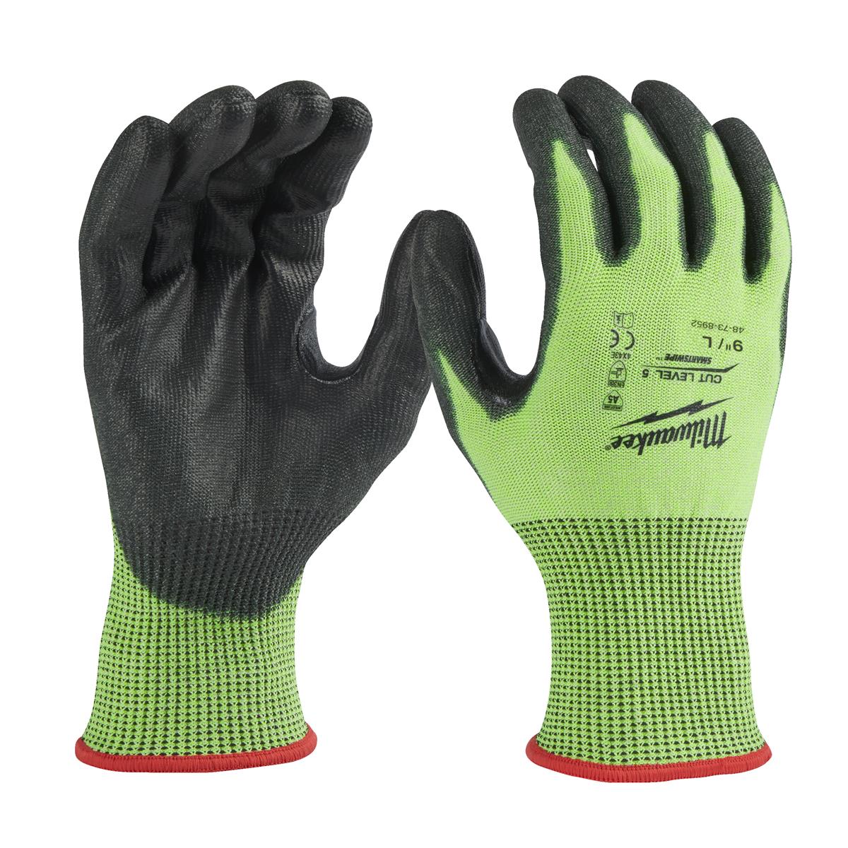 Gants de protection contre les coupures Milwaukee rouge 9 / L HI-VIS