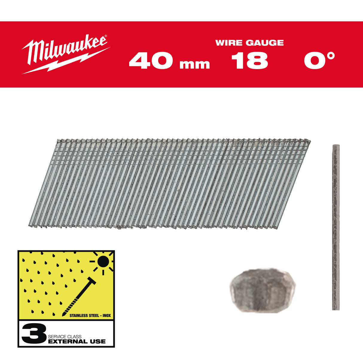 Milwaukee Nägel 40mm 4932492562 roteswerkzeug