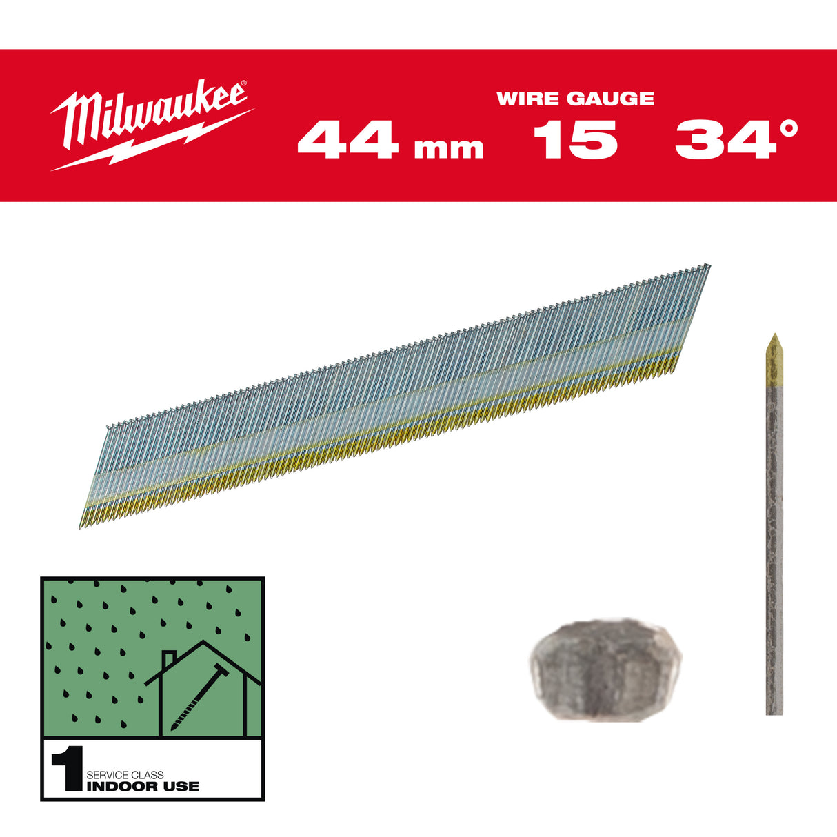 Milwaukee Nägel 44mm 4932492576 roteswerkzeug