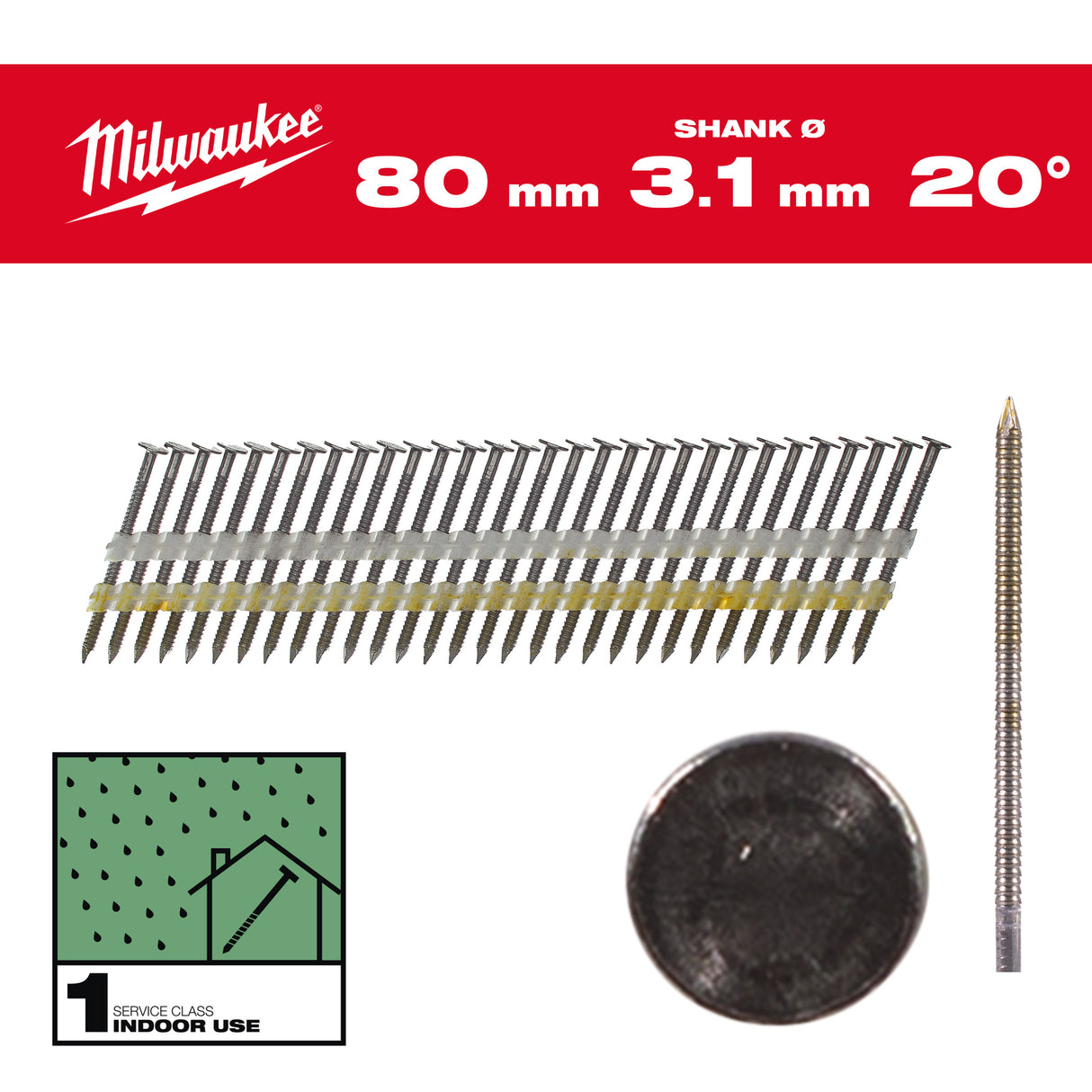 Milwaukee Nägel 80mm 4932492589 roteswerkzeug