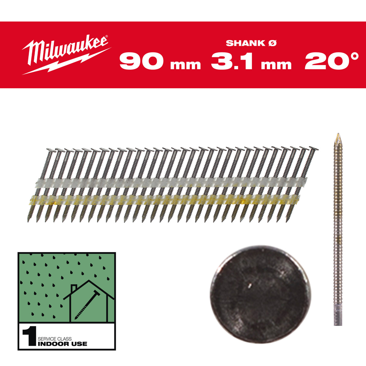 Milwaukee Nägel 90mm 4932492590 roteswerkzeug