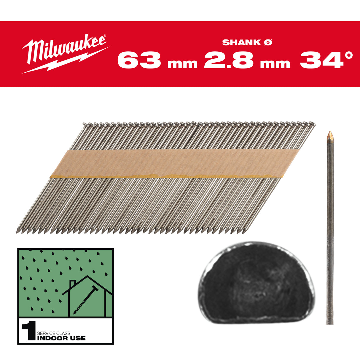 Milwaukee Nägel 63mm 4932492596 roteswerkzeug