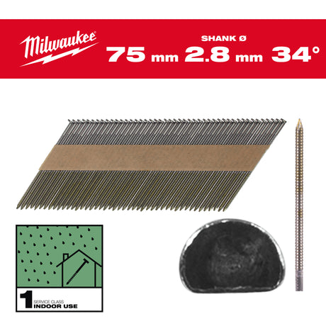 Milwaukee Nägel 75mm 4932492602 roteswerkzeug