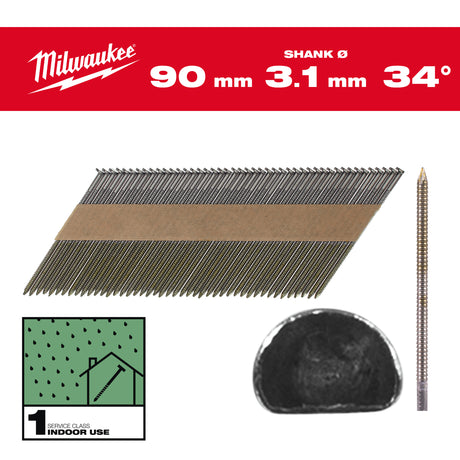 Milwaukee Nägel 90mm 4932492604 roteswerkzeug