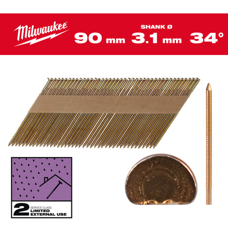 Milwaukee Nägel 90mm 4932492612 roteswerkzeug