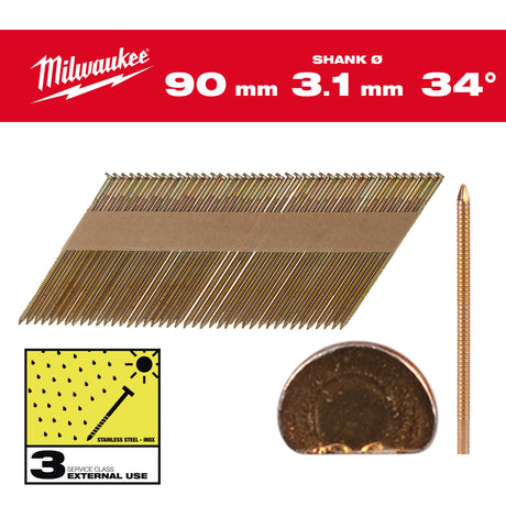 Milwaukee Nägel 90mm 4932492615 roteswerkzeug