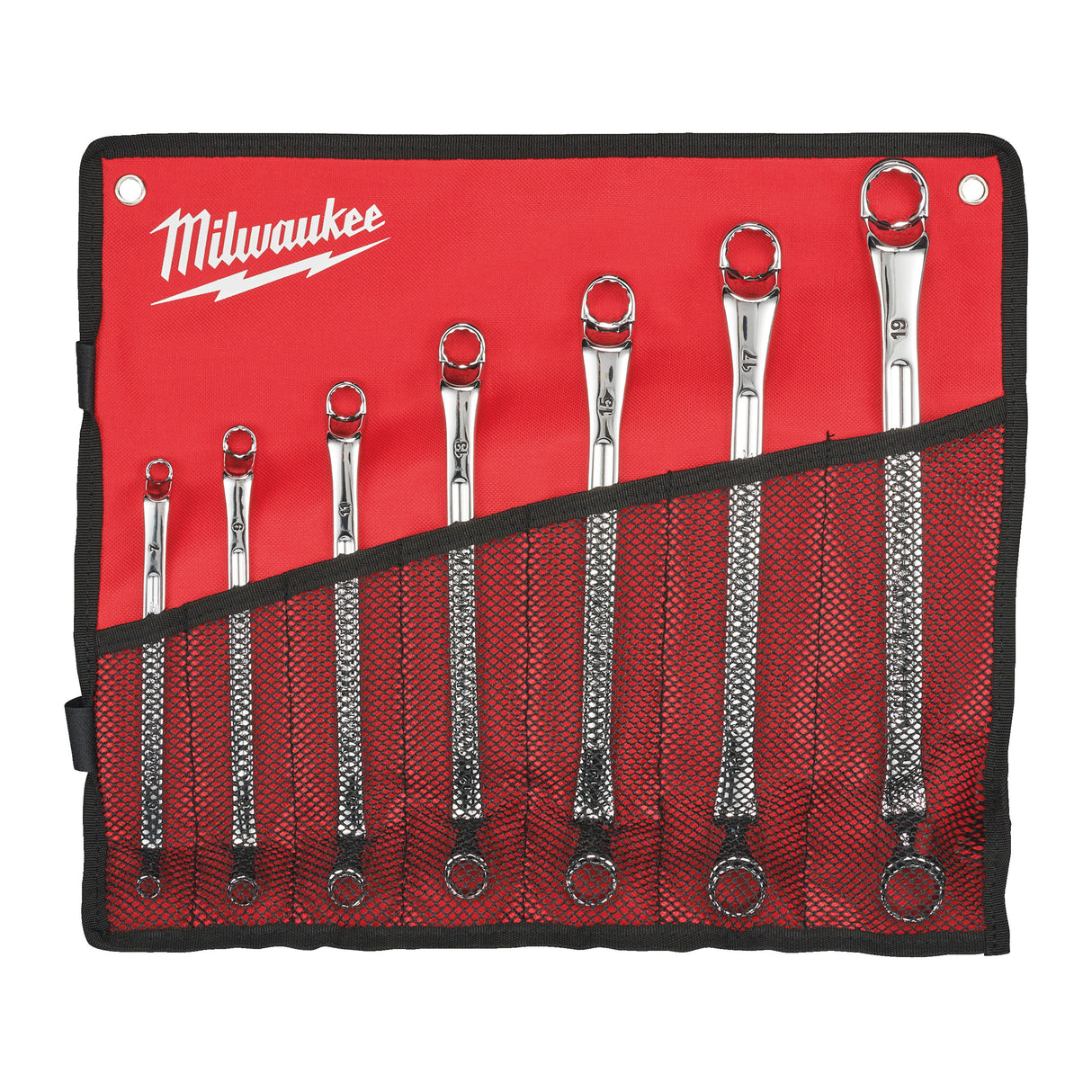 Milwaukee Set Doppel-Ringschlüssel gekröpft Doppel-Ringschlüssel, (7) 4932492737