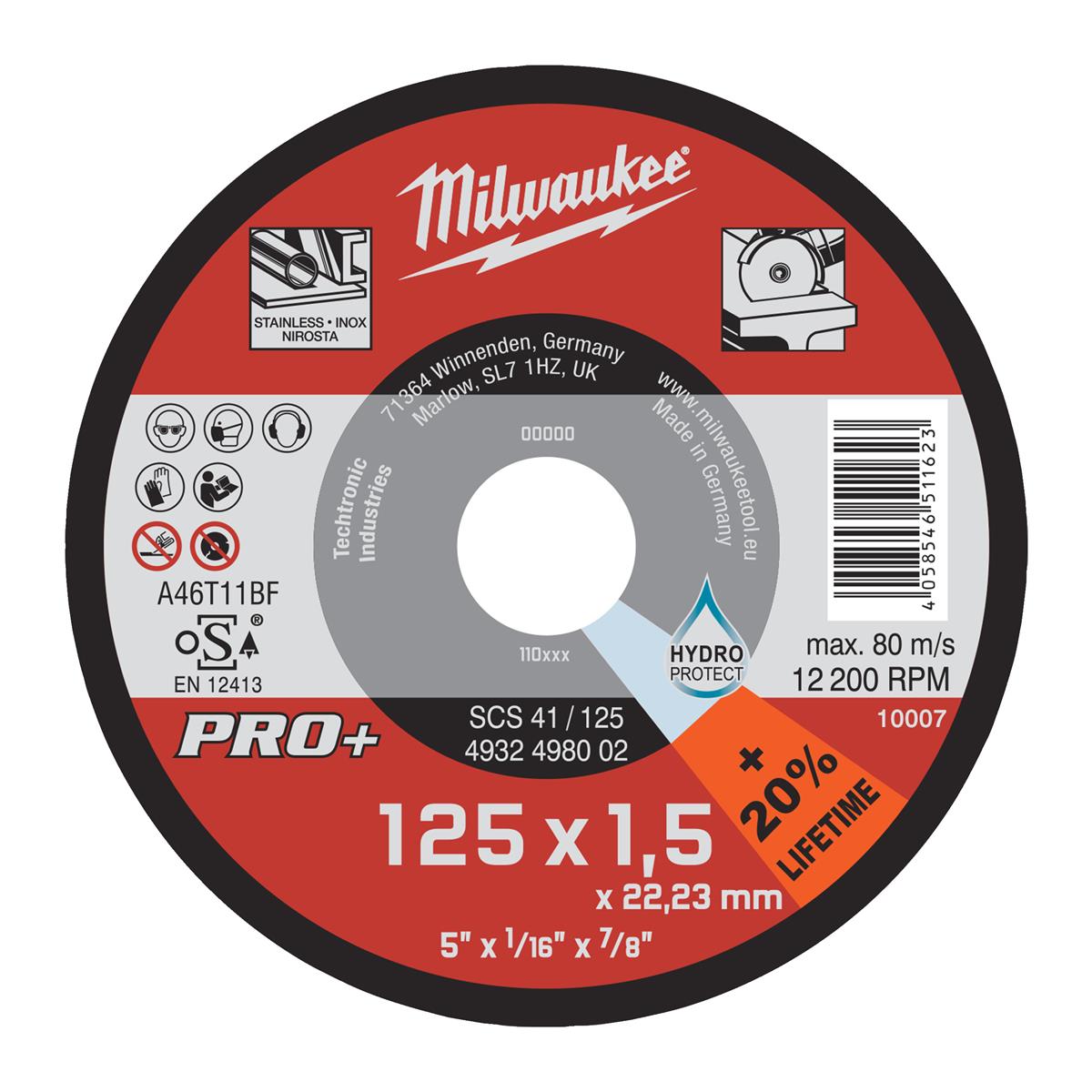 Disque à tronçonner le métal Milwaukee 4932498002