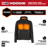 Milwaukee Akku-Heiz-Kapuzenpullover Damen M12HHLBL5-0 Größe S 4932499194