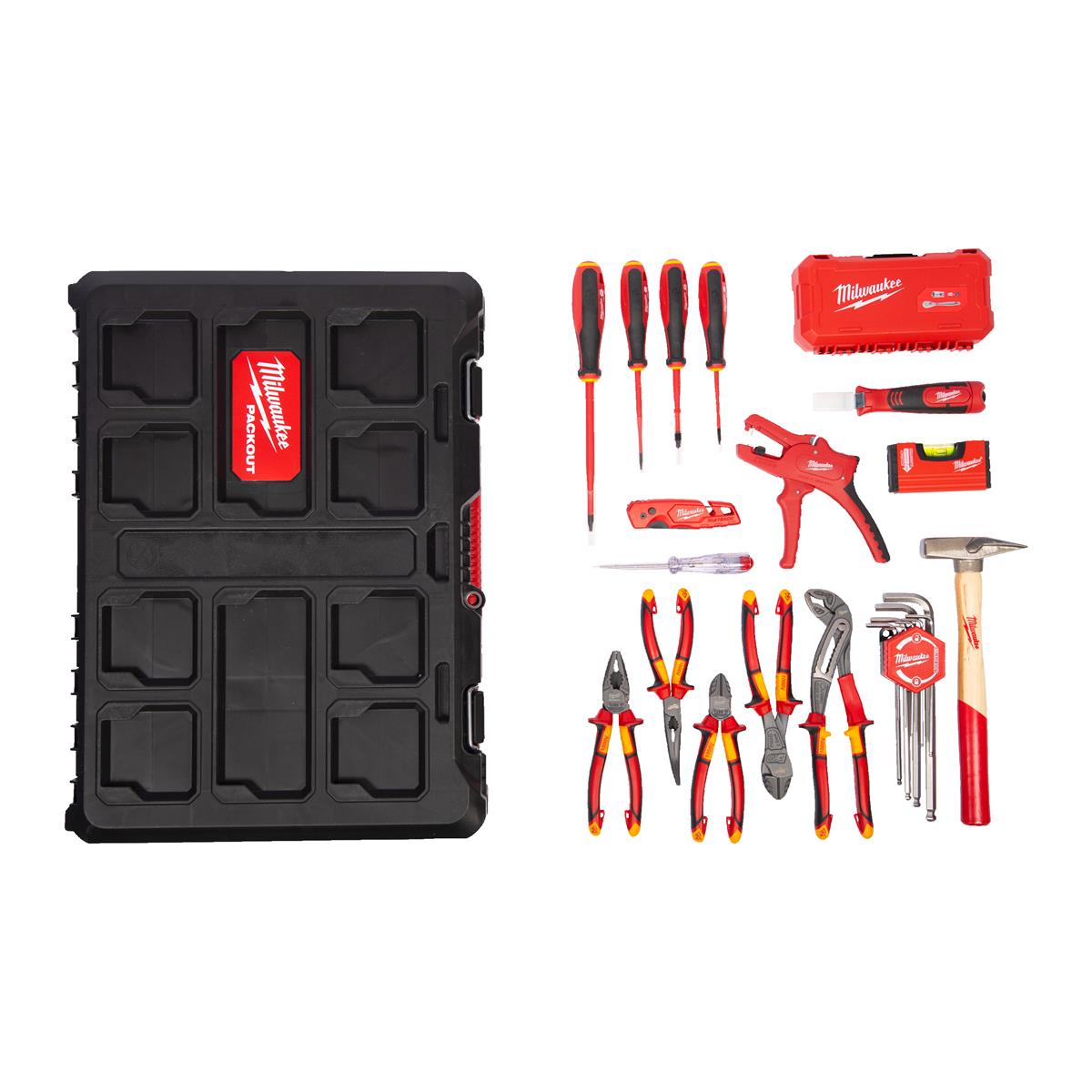Milwaukee Elektriker Handwerkzeug-Koffer PACKOUT Koffer 62-tlg. 4932499466
