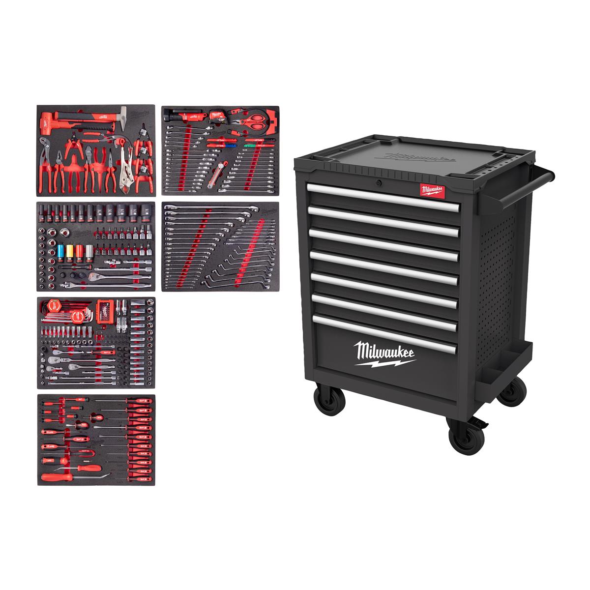 Milwaukee Werkstattwagen 27"/69cm TOOLGUARD bestückt (337) grau 4932500746