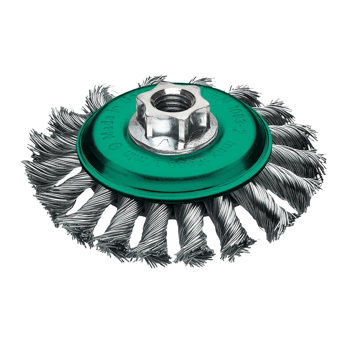Milwaukee Kegelbürste gezopft M14 gez. INOX 115x12x0,5mm 4932501747